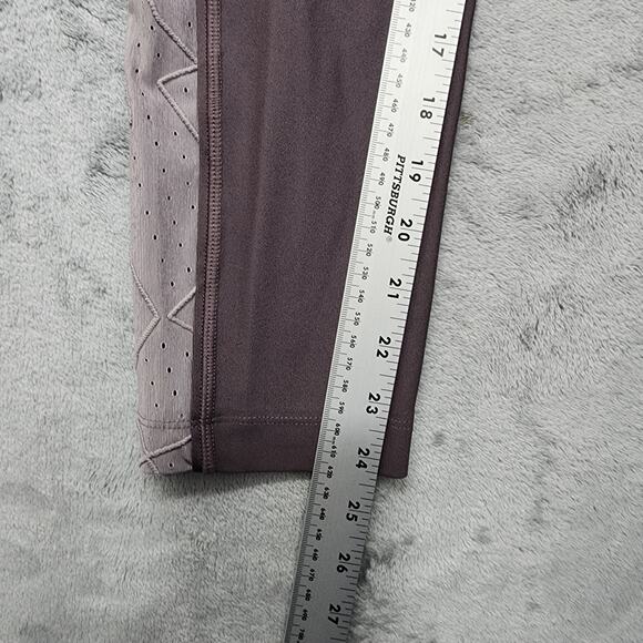 Under Armour Leggings Womens L Purple Heatgear Compression Fly Fast Crop Workout - Picture 12 of 14
